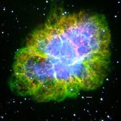 Krabia hmlovina v shvezd Bk je zvyok po vbuchu supernovy v roku 1054