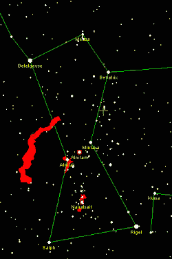 mapa shvezdia Orin (porovnaj s fotkou)